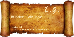 Bunder Gábor névjegykártya